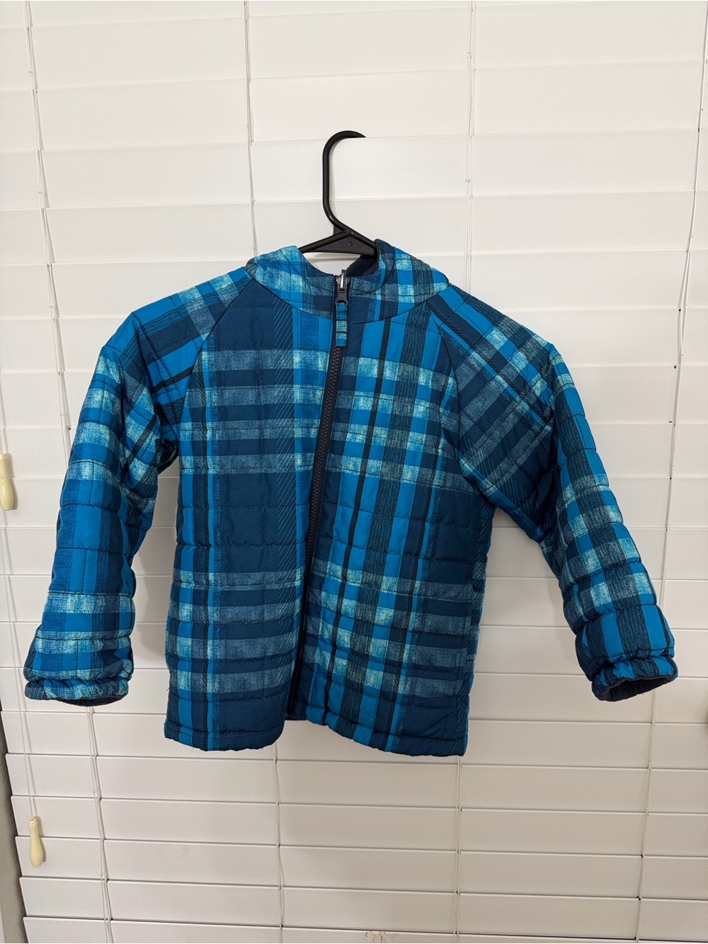 Slalom Kids Blue Plaid Lightweight Puffer Jacket Ski Jacket - Size 4T